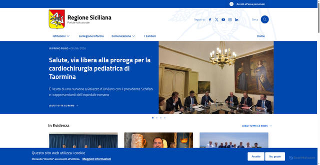 Security scan screenshot of https://www.regione.sicilia.it