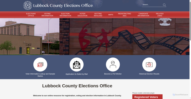 Security scan screenshot of https://votelubbock.gov/