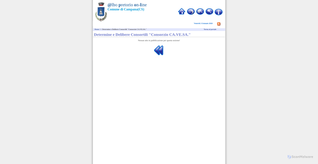 Security scan screenshot of https://albocampana.asmenet.it/index.php?sez=22