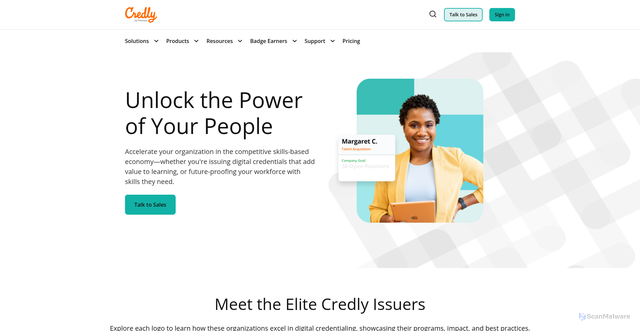 Security scan screenshot of https://www.credly.com/
