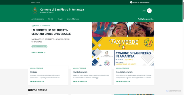 Security scan screenshot of https://comune.sanpietroinamantea.cs.it/