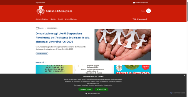 Security scan screenshot of https://comune.stimigliano.ri.it