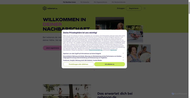 Security scan screenshot of https://nebenan.de