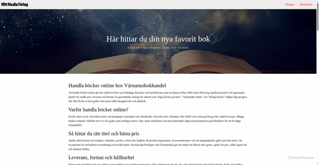 Security scan screenshot of https://mittmediaforlag.se