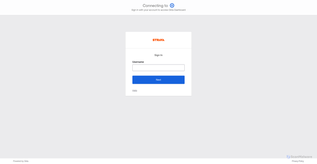 Security scan screenshot of https://strava.okta.com