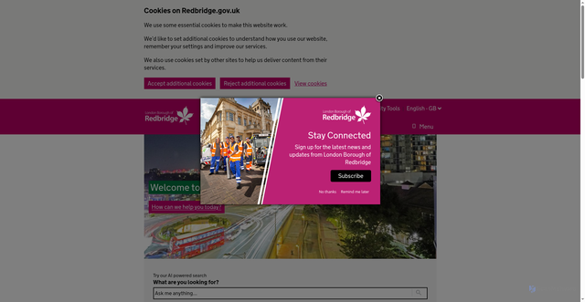 Security scan screenshot of http://www.redbridge.gov.uk