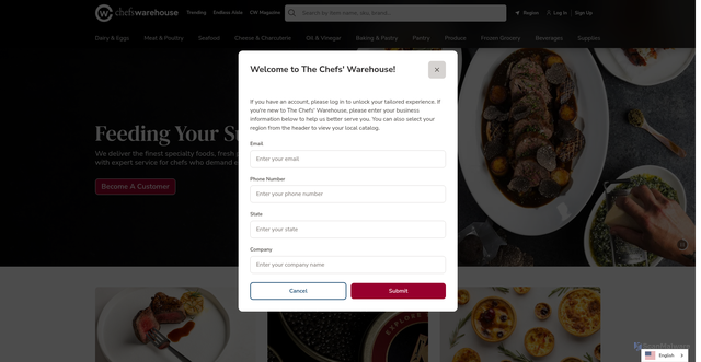 Security scan screenshot of https://chefswarehouse.com