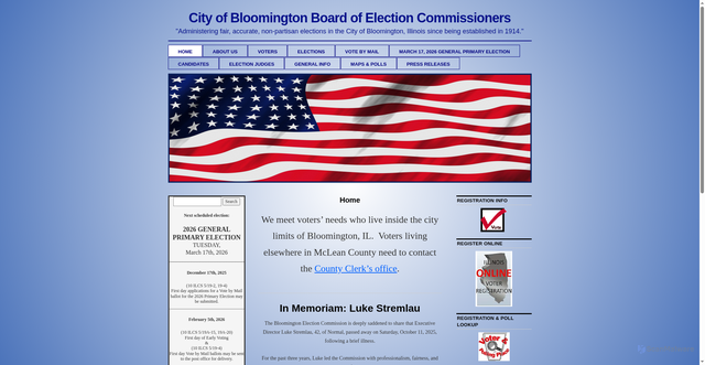 Security scan screenshot of https://bloomingtonelectionsil.gov/