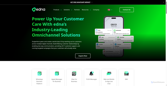 Security scan screenshot of https://edna.io