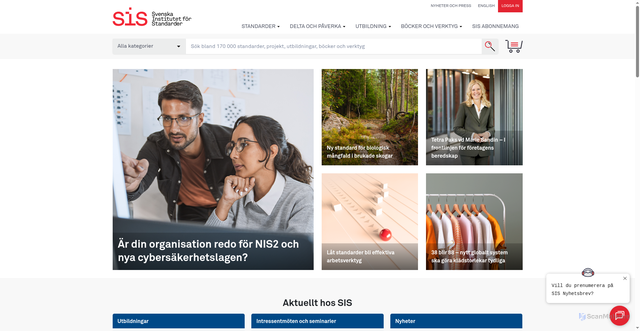 Security scan screenshot of https://sis.se