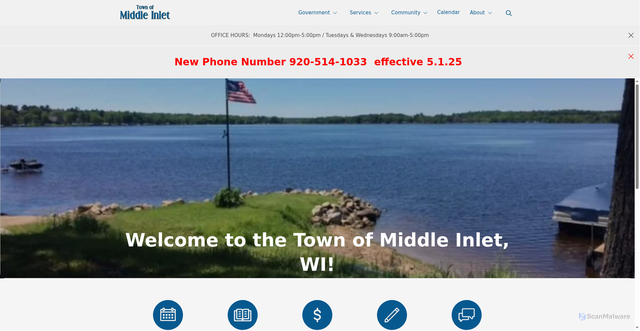 Security scan screenshot of https://townofmiddleinletwi.gov/