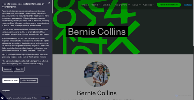 Security scan screenshot of https://www.finance-forum.com/steering-group/bernie-collins