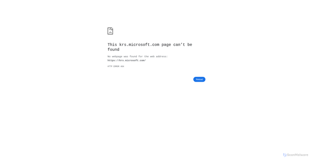 Security scan screenshot of https://krs.microsoft.com