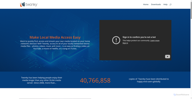 Security scan screenshot of https://twonky.com