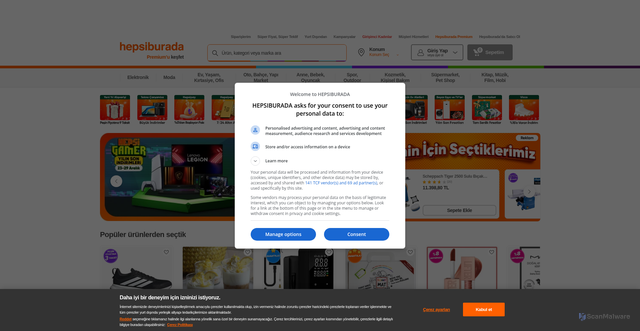 Security scan screenshot of https://www.hepsiburada.com