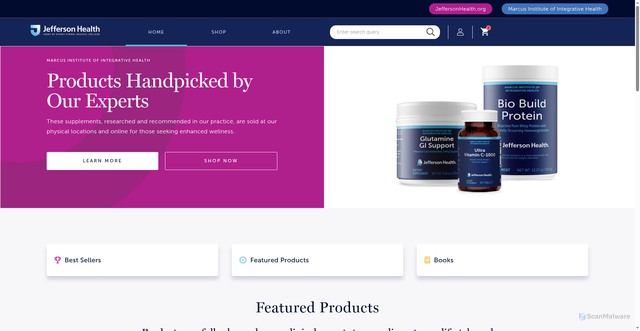 Security scan screenshot of https://marcusstore.jeffersonhealth.org