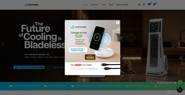 Security scan screenshot of https://earthonic.shop