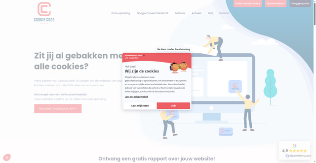 Security scan screenshot of https://cookiecode.nl