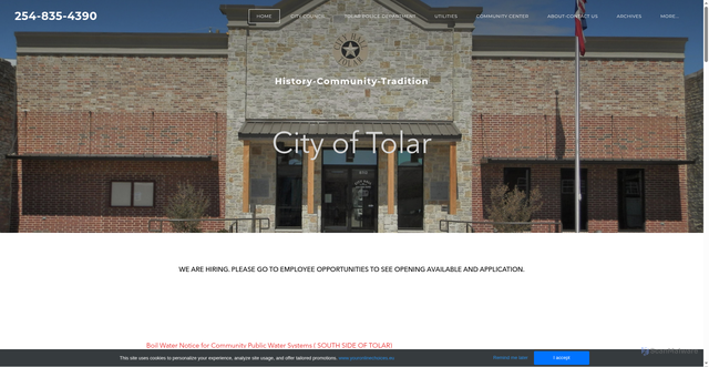Security scan screenshot of http://tolartx.gov/