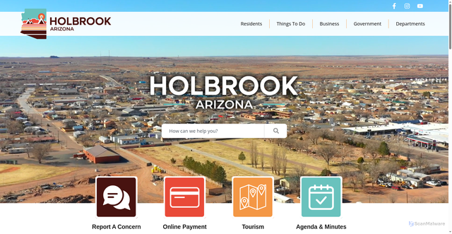 Security scan screenshot of https://holbrookaz.gov/
