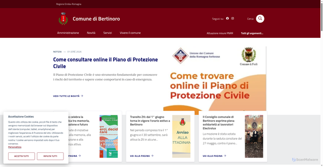 Security scan screenshot of https://www.comune.bertinoro.fc.it