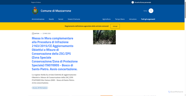 Security scan screenshot of https://www.comune.mazzarrone.ct.it