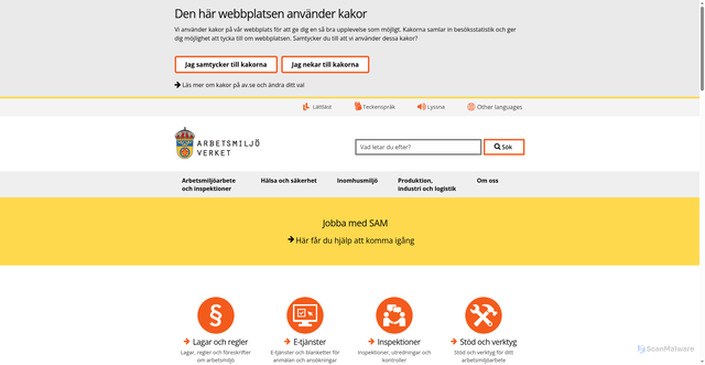 Security scan screenshot of https://www.av.se/