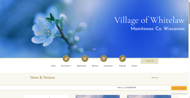 Security scan screenshot of https://villageofwhitelaw-wi.gov/