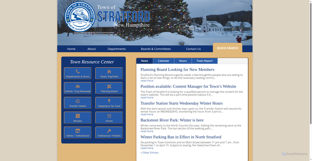 Security scan screenshot of https://stratfordnh.gov/