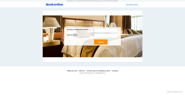 Security scan screenshot of https://secure2.bookonline.com