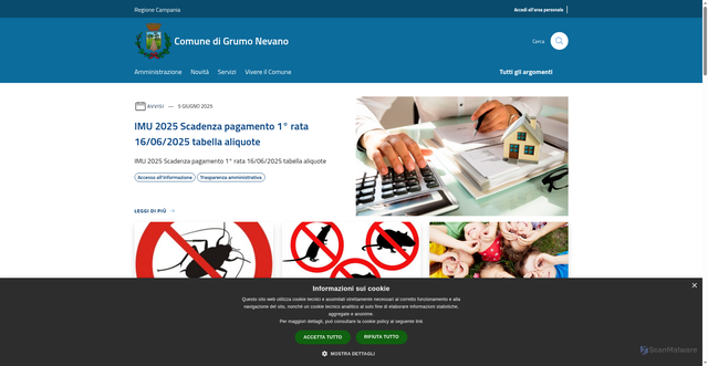 Security scan screenshot of https://www.comune.grumo-nevano.na.it