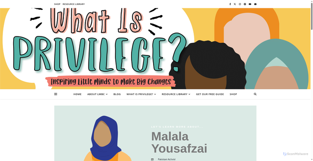 Security scan screenshot of https://littlemindsbigchanges.com/malala-yousafzai/