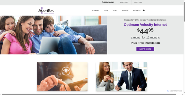 Security scan screenshot of https://acentek.net