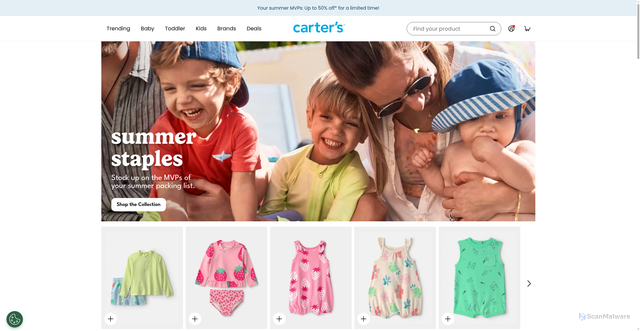Security scan screenshot of https://dw.cartersstorefront.com