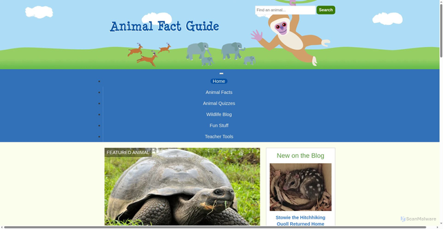 Security scan screenshot of https://animalfactguide.com