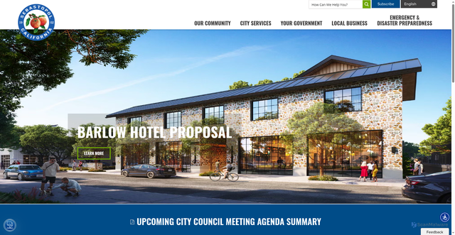 Security scan screenshot of https://www.cityofsebastopol.gov/