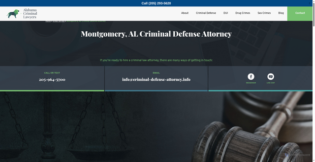Security scan screenshot of https://www.criminal-defense-attorney.info/areas-served/montgomery/