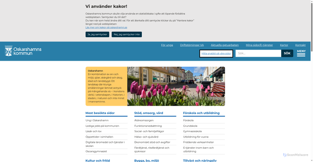 Security scan screenshot of http://www.oskarshamn.se
