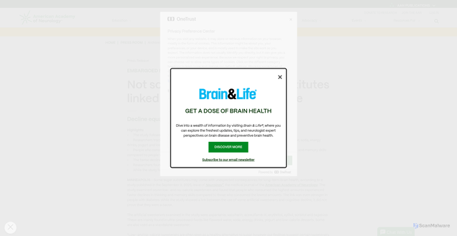 Security scan screenshot of https://www.aan.com/PressRoom/Home/PressRelease/5281
