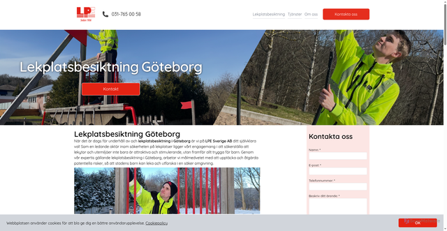 Security scan screenshot of https://lekplatsbesiktning-goteborg.se