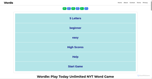Security scan screenshot of https://wordle.us.org/