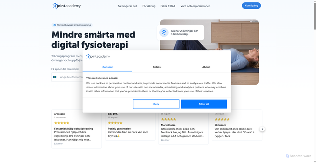 Security scan screenshot of https://jointacademy.se