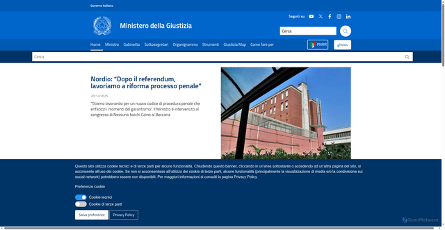 Security scan screenshot of https://www.giustizia.it/giustizia/