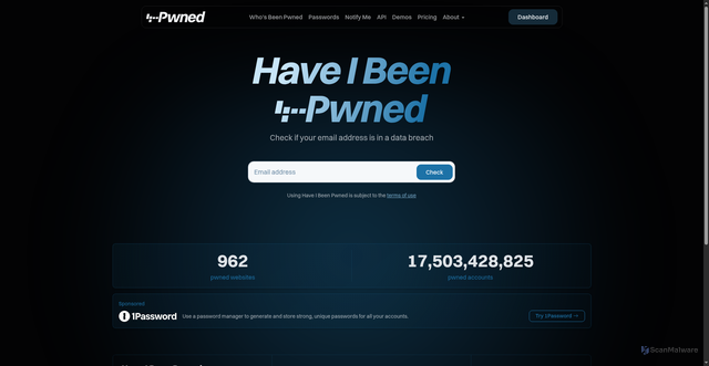 Security scan screenshot of https://haveibeenpwned.com