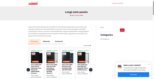 Security scan screenshot of https://www.longi-solarpanels.com/