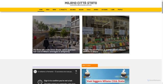 Security scan screenshot of https://milanocittastato.it