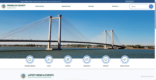 Security scan screenshot of https://franklincountywa.gov/