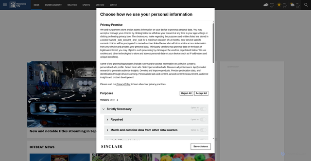 Security scan screenshot of https://kocb.com/