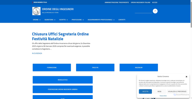 Security scan screenshot of https://terni.ordingegneri.it/
