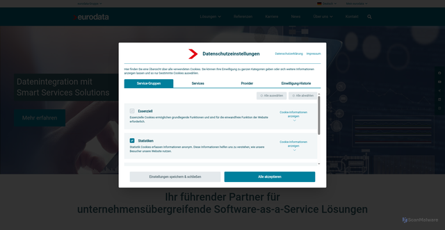 Security scan screenshot of https://eurodata.de